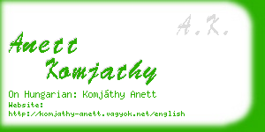 anett komjathy business card